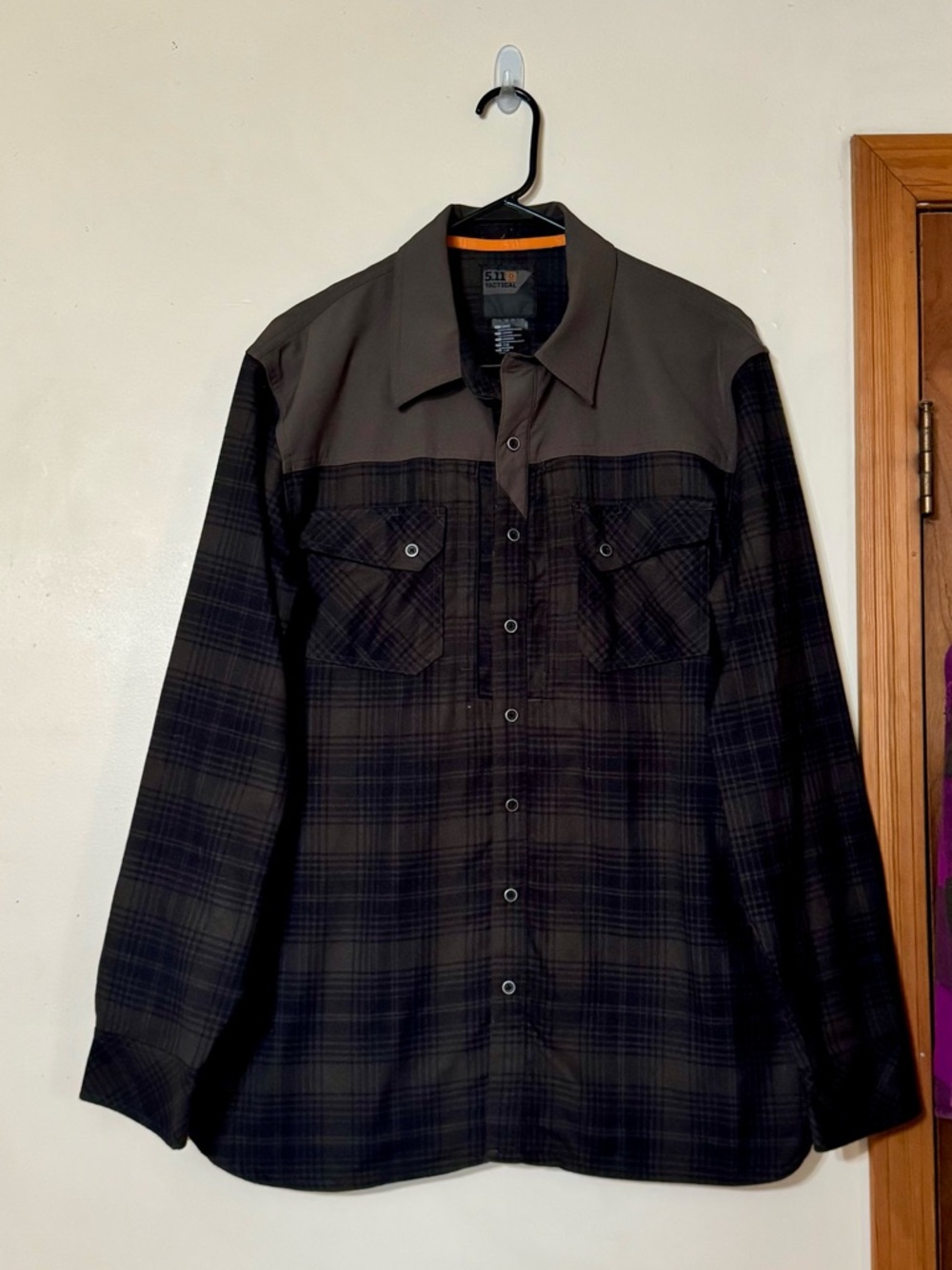 5.11 Tactical Black and Grey Plaid Shirt Jacket